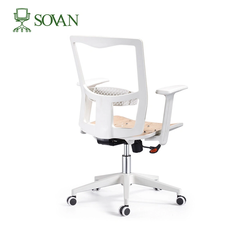 White Office Chair Frame Set Mesh Fabric Plastic Customize Manufacture Semi-Manufactured Products with Seat Plywood Meeting Room Home Relax Space